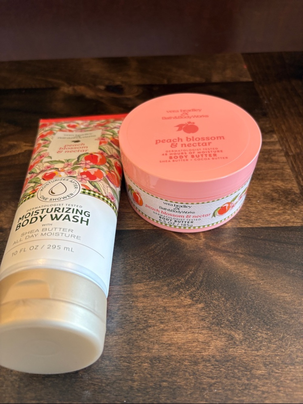 BBW Limited Edition Vera Bradley Peach  Blossom & Nectar Wash + Body Butter